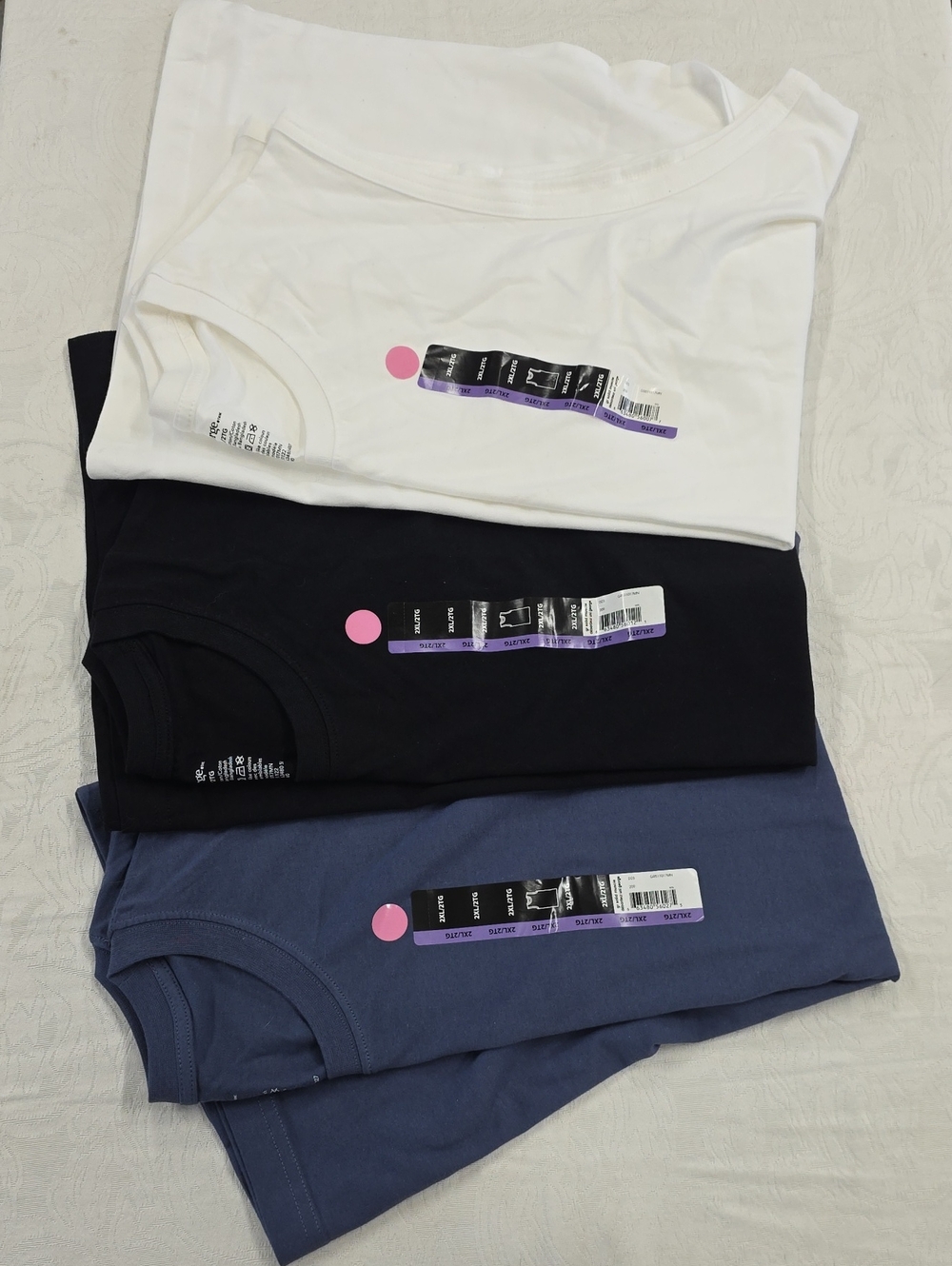 New - Bundle of 3 George Muscle Tank Tops (White, Black And Blue) – Size 2XL